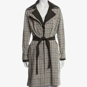 Plaid Belted Trench Coat